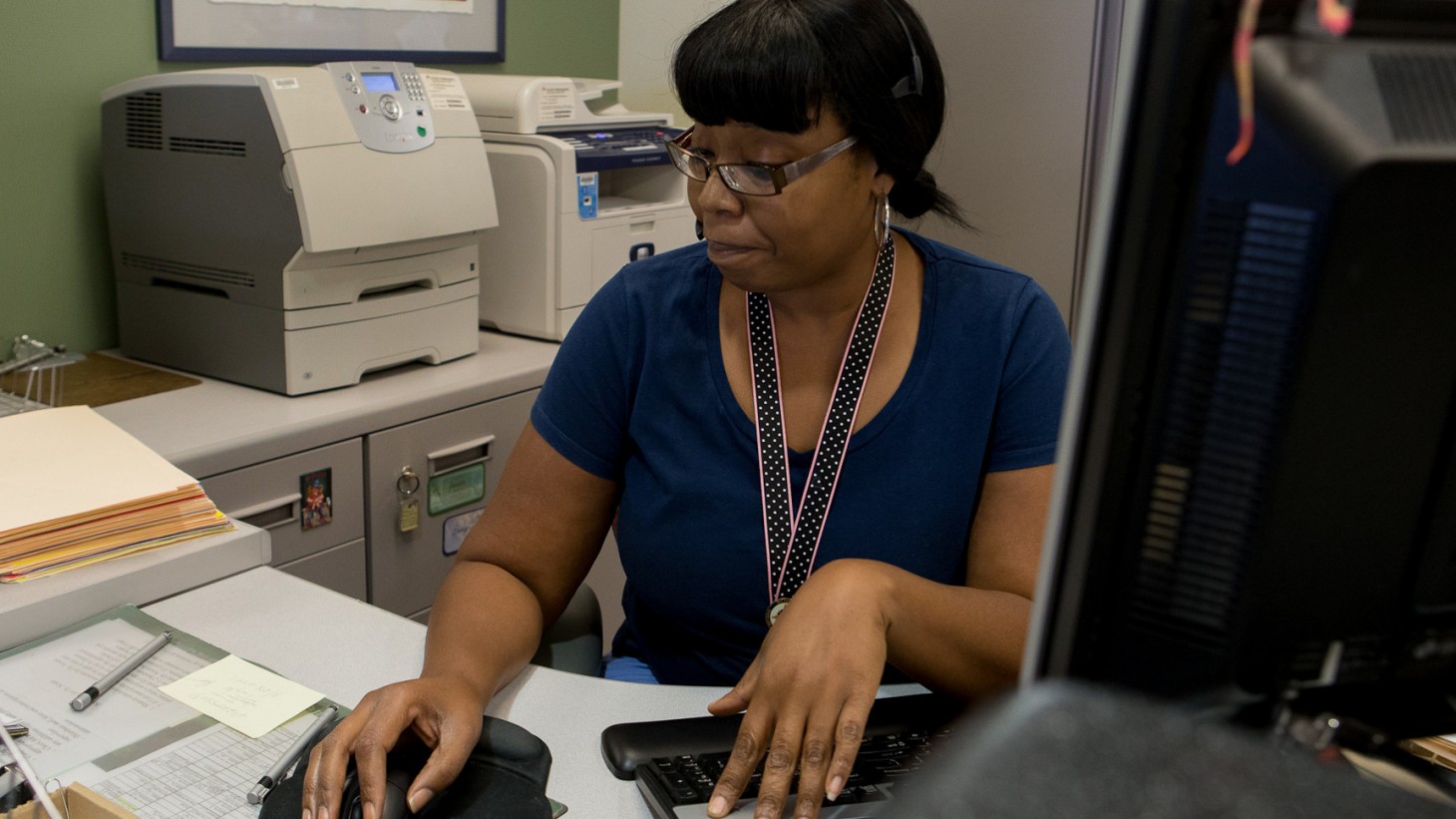 Woman making a schedule.